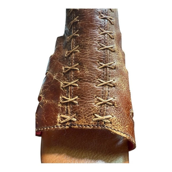 Bed Stu Fontella Distressed Almond Lux Leather Wooden Open Toe Strap Clog 10 - Picture 5 of 15